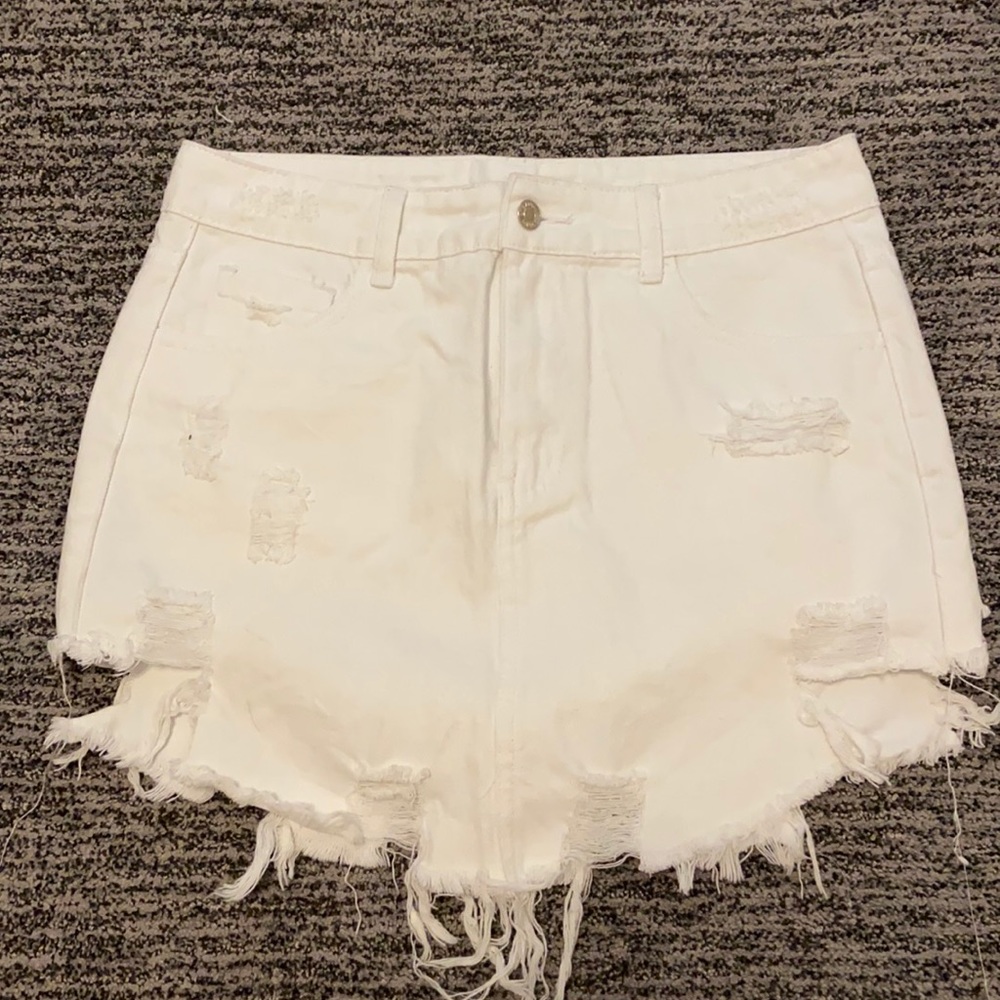Forever 21 white denim skirt